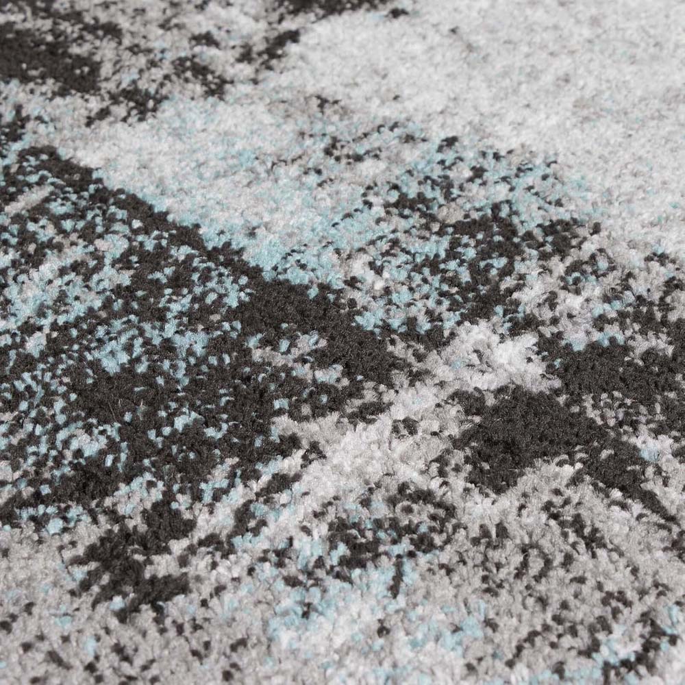 Tapis abstrait - Arlo bleu - close up Tapis abstrait - Arlo bleu - close up