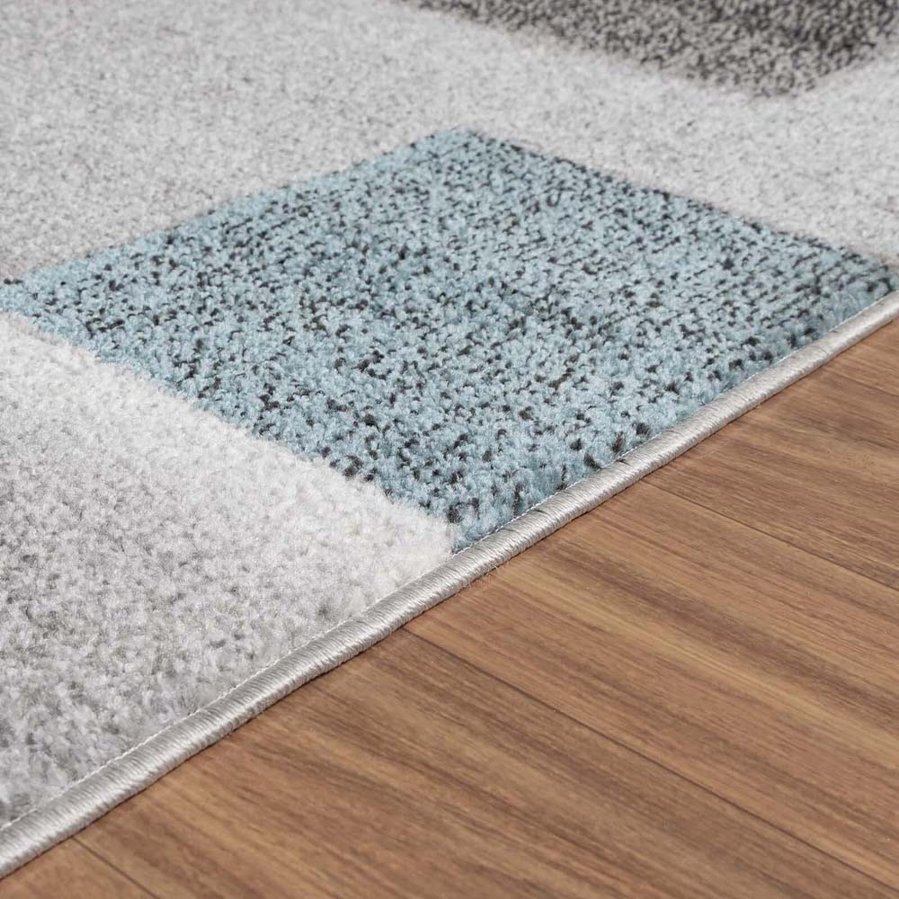 Tapis moderne - Cleo gris/bleu - close up Tapis moderne - Cleo gris/bleu - close up