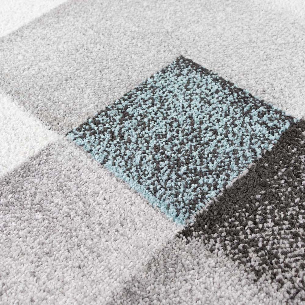 Tapis moderne - Cleo gris/bleu - close up Tapis moderne - Cleo gris/bleu - close up