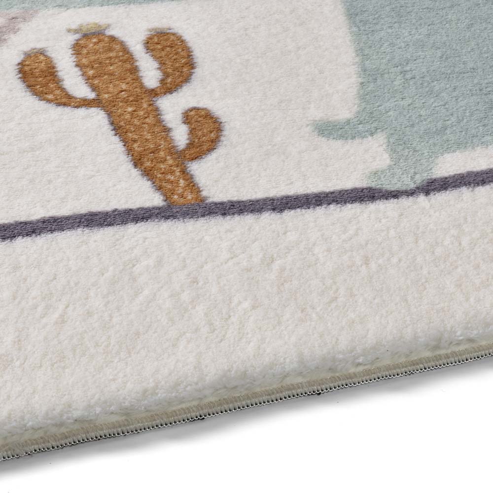 Tapis enfant dinosaure - Animigo No.1 crème/multi - close up Tapis enfant dinosaure - Animigo No.1 crème/multi - close up