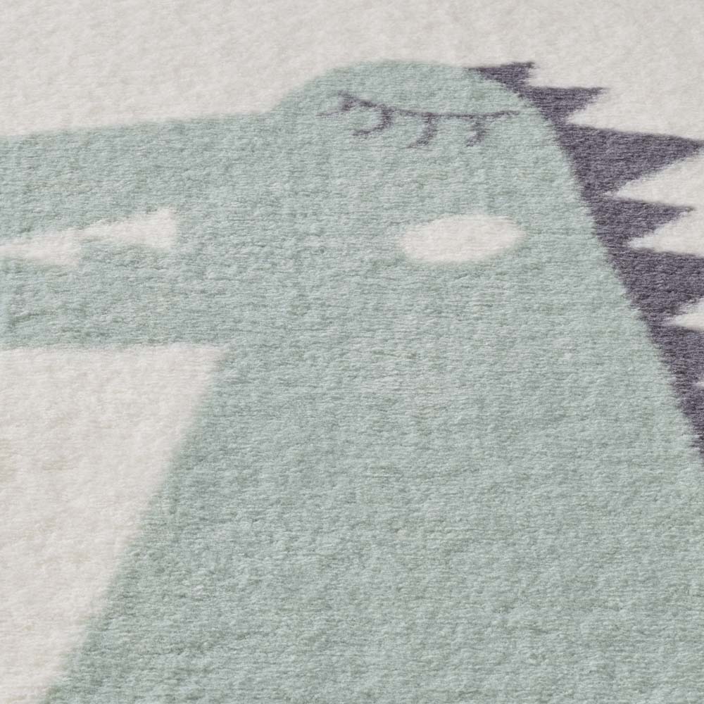 Tapis enfant dinosaure - Animigo No.1 crème/multi - close up Tapis enfant dinosaure - Animigo No.1 crème/multi - close up
