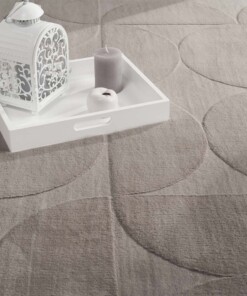 Tapis doux - Emily Circles taupe - close up, thumbnail Tapis doux - Emily Circles taupe - close up, thumbnail