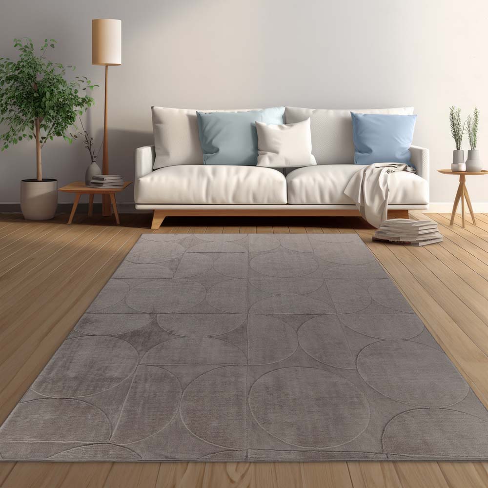 Tapis doux - Emily Circles taupe - sfeer Tapis doux - Emily Circles taupe - sfeer