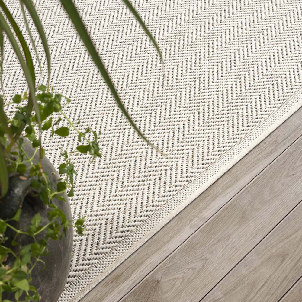 Tapis extérieur - Evia beige/gris - close up Tapis extérieur - Evia beige/gris - close up