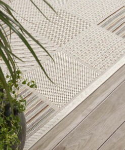 Tapis extérieur carreaux - Lyra crème/multi - close up, thumbnail Tapis extérieur carreaux - Lyra crème/multi - close up, thumbnail