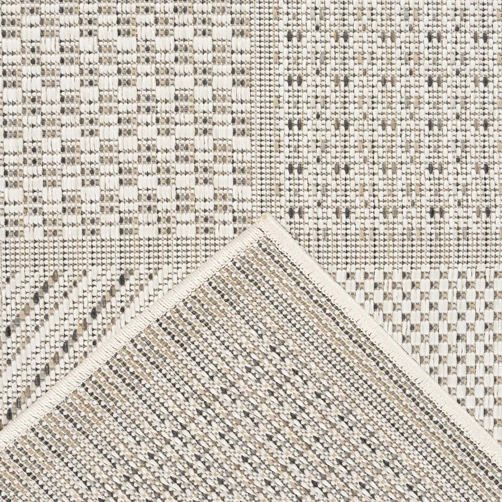 Tapis extérieur carreaux - Lyra beige/gris - close up Tapis extérieur carreaux - Lyra beige/gris - close up