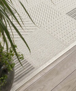 Tapis extérieur carreaux - Lyra beige/gris - close up, thumbnail Tapis extérieur carreaux - Lyra beige/gris - close up, thumbnail