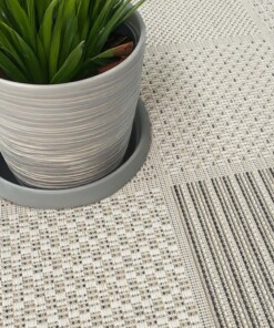 Tapis extérieur carreaux - Lyra beige/gris - close up, thumbnail Tapis extérieur carreaux - Lyra beige/gris - close up, thumbnail