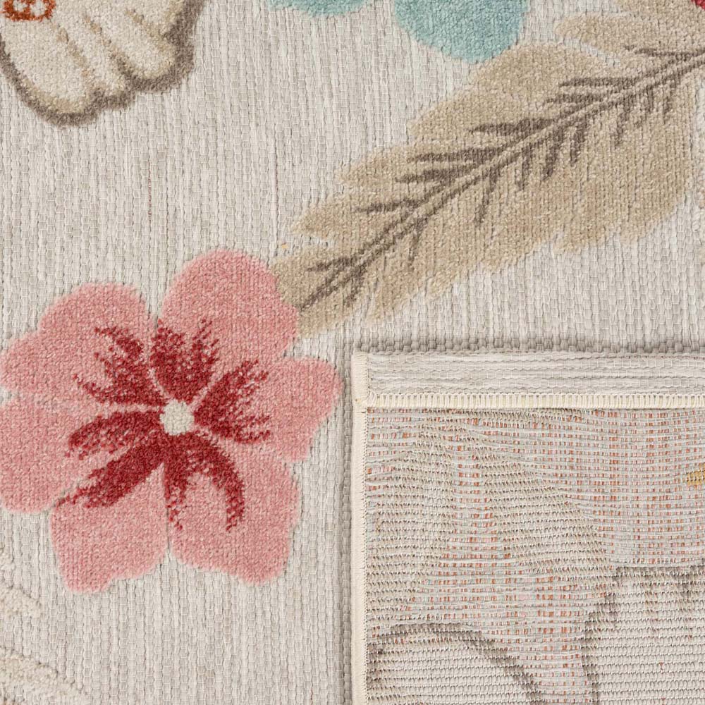 Tapis extérieur fleurs - Yara gris - close up Tapis extérieur fleurs - Yara gris - close up