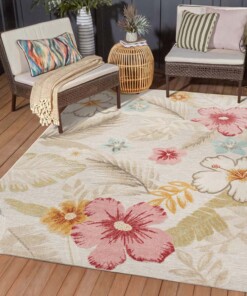 Tapis extérieur fleurs - Yara gris - sfeer