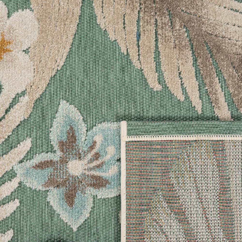 Tapis extérieur fleurs - Yara vert - close up Tapis extérieur fleurs - Yara vert - close up