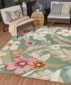 Tapis extérieur fleurs - Yara vert - sfeer