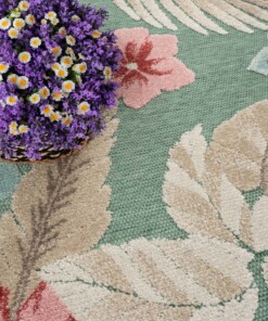 Tapis extérieur fleurs - Yara vert - close up, thumbnail Tapis extérieur fleurs - Yara vert - close up, thumbnail