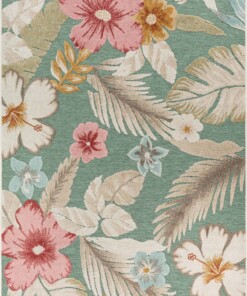 Tapis extérieur fleurs - Yara vert - overzicht