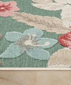 Tapis extérieur fleurs - Yara vert - close up, thumbnail Tapis extérieur fleurs - Yara vert - close up, thumbnail