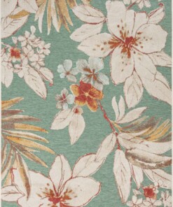 Tapis extérieur fleurs - Lilly vert - overzicht