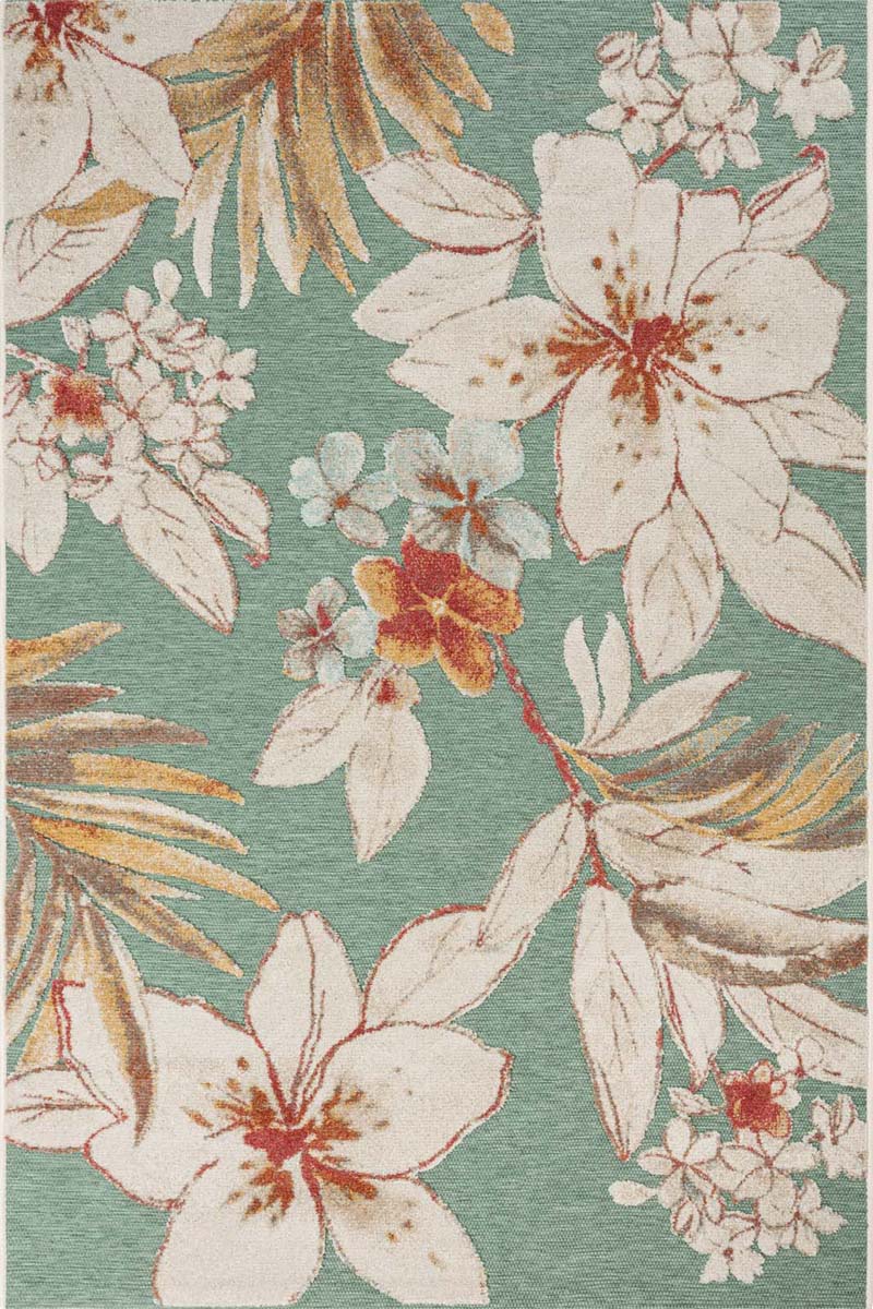 Tapis extérieur fleurs - Lilly vert - overzicht Tapis extérieur fleurs - Lilly vert - overzicht