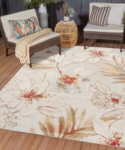 Tapis extérieur fleurs - Lilly gris - sfeer