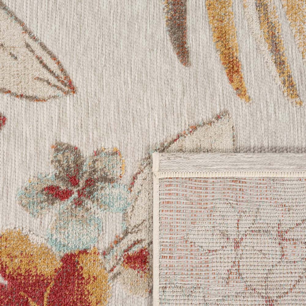 Tapis extérieur fleurs - Lilly gris - close up Tapis extérieur fleurs - Lilly gris - close up