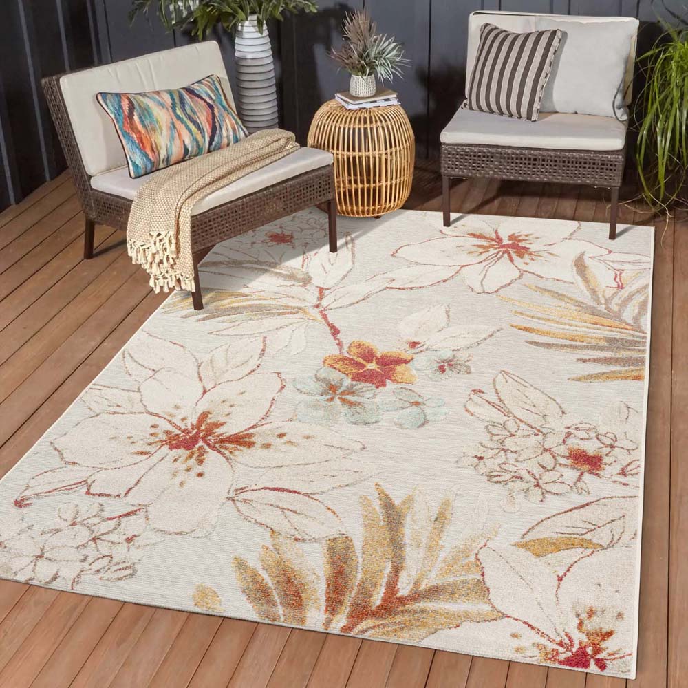 Tapis extérieur fleurs - Lilly gris - sfeer Tapis extérieur fleurs - Lilly gris - sfeer