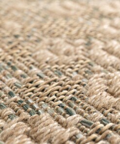 Tapis Extérieur Carreaux - Corde Trellis Naturel/Vert