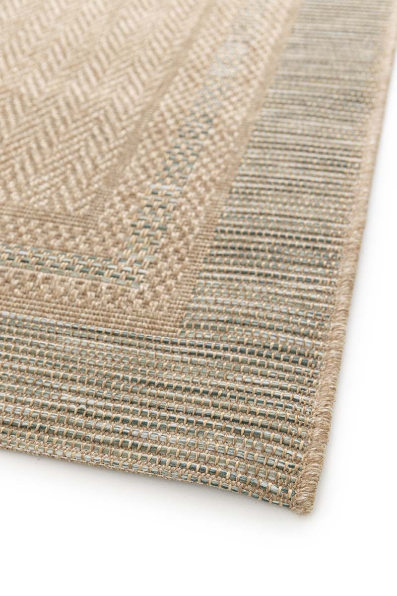 Tapis Extérieur Carreaux - Corde Cadre Naturel/Vert Tapis Extérieur Carreaux - Corde Cadre Naturel/Vert