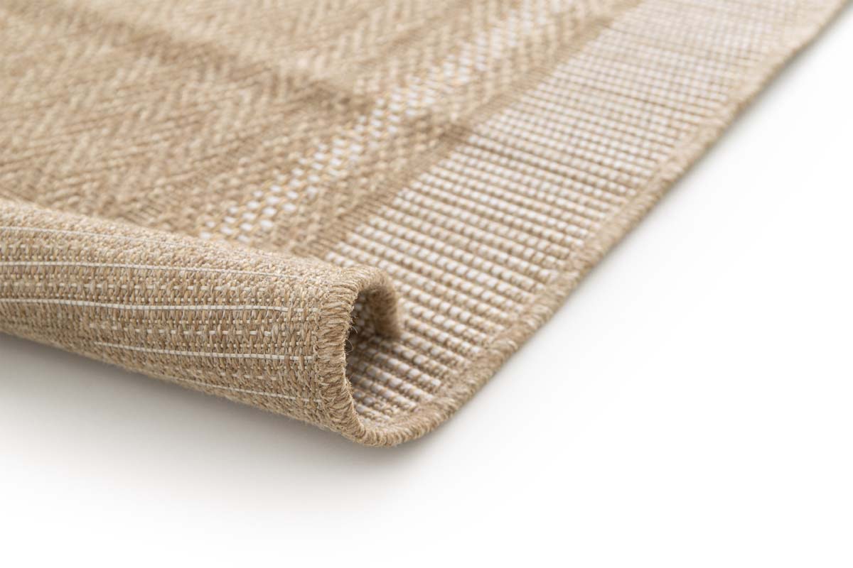 Tapis Extérieur Carreaux - Corde Cadre Naturel/Blanc Tapis Extérieur Carreaux - Corde Cadre Naturel/Blanc