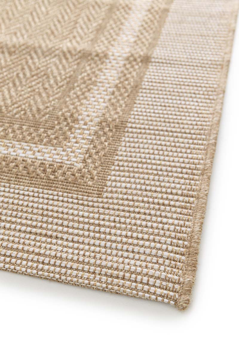 Tapis Extérieur Carreaux - Corde Cadre Naturel/Blanc Tapis Extérieur Carreaux - Corde Cadre Naturel/Blanc