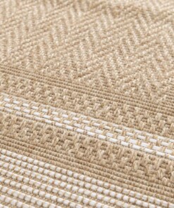 Tapis Extérieur Carreaux - Corde Cadre Naturel/Blanc Tapis Extérieur Carreaux - Corde Cadre Naturel/Blanc