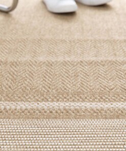 Tapis Extérieur Carreaux - Corde Cadre Naturel/Blanc Tapis Extérieur Carreaux - Corde Cadre Naturel/Blanc