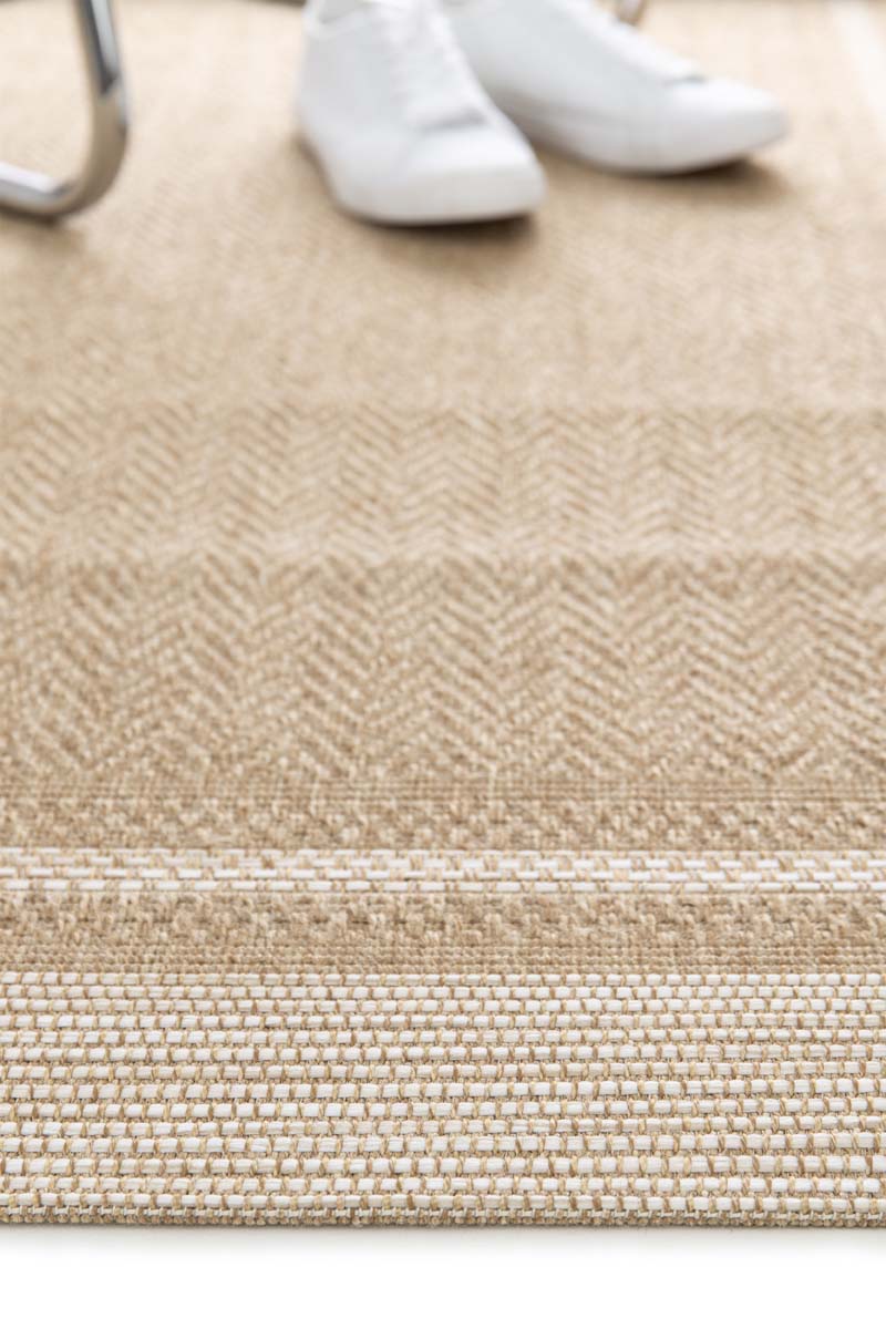 Tapis Extérieur Carreaux - Corde Cadre Naturel/Blanc Tapis Extérieur Carreaux - Corde Cadre Naturel/Blanc