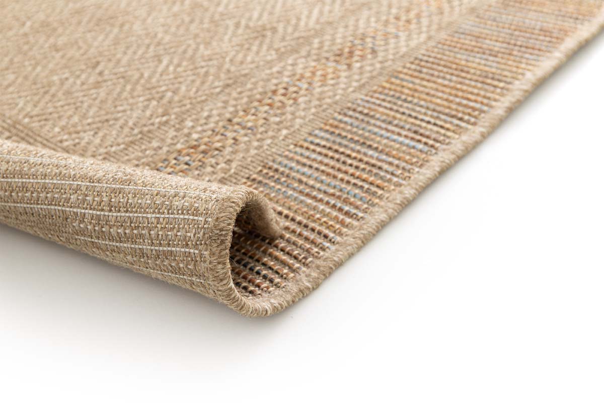 Tapis Extérieur Carreaux - Corde Cadre Naturel/Coucher de Soleil Tapis Extérieur Carreaux - Corde Cadre Naturel/Coucher de Soleil