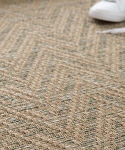 Tapis d’extérieur Zig zag - Corde Chevron naturel/vert