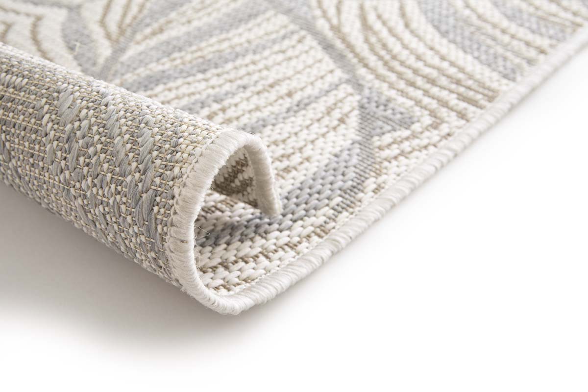 Tapis Extérieur Feuilles de Palmier - Verdance Canopy Blanc/Gris Tapis Extérieur Feuilles de Palmier - Verdance Canopy Blanc/Gris