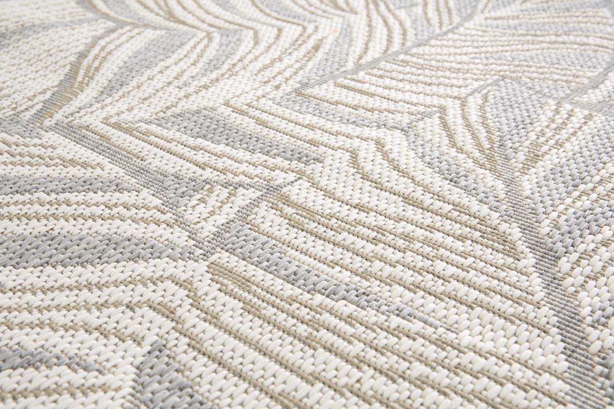 Tapis Extérieur Feuilles de Palmier - Verdance Canopy Blanc/Gris Tapis Extérieur Feuilles de Palmier - Verdance Canopy Blanc/Gris