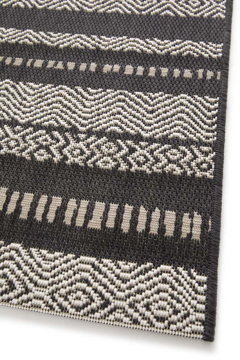 Tapis Extérieur Rayé - Verdance Cadence Noir Tapis Extérieur Rayé - Verdance Cadence Noir