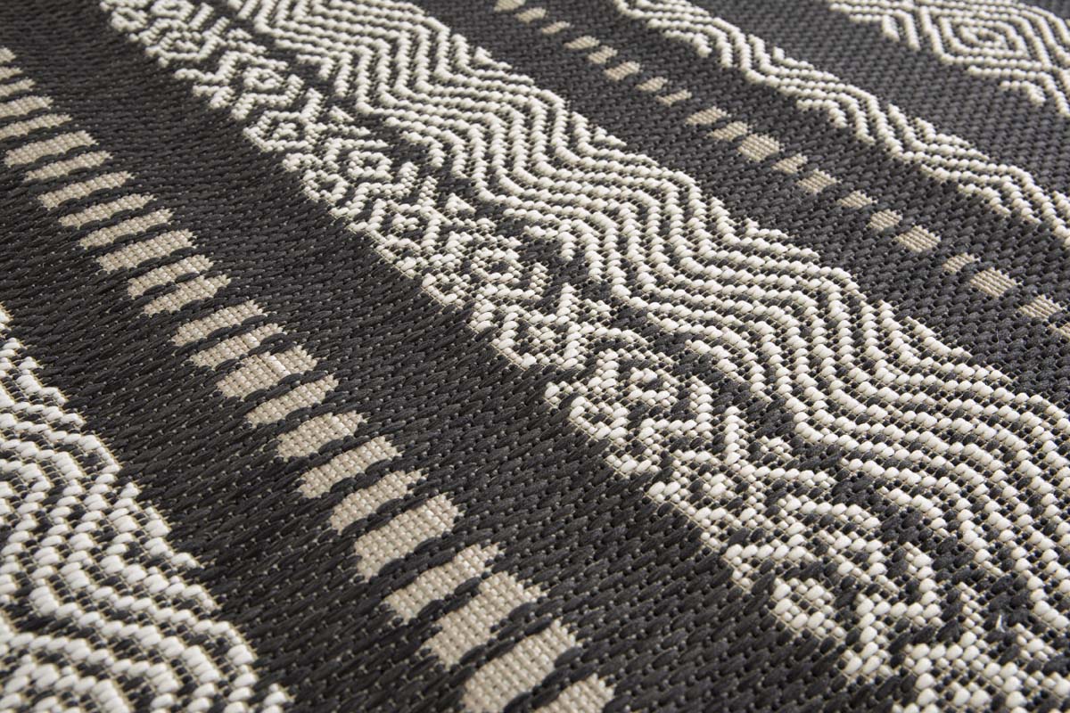 Tapis Extérieur Rayé - Verdance Cadence Noir Tapis Extérieur Rayé - Verdance Cadence Noir