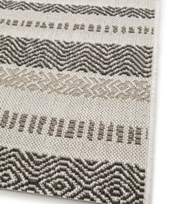 Tapis Extérieur Rayé - Verdance Cadence Blanc/Noir