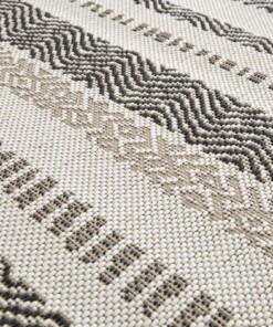 Tapis Extérieur Rayé - Verdance Cadence Blanc/Noir