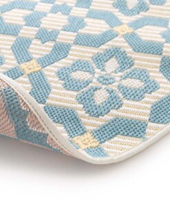 Tapis d’extérieur rond - Bubbly Tulip turquoise