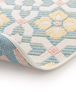 Tapis d’extérieur rond - Bubbly Tulip turquoise/jaune Tapis d’extérieur rond - Bubbly Tulip turquoise/jaune