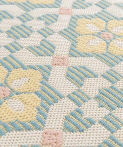Tapis d’extérieur - Bubbly Tulip turquoise/jaune