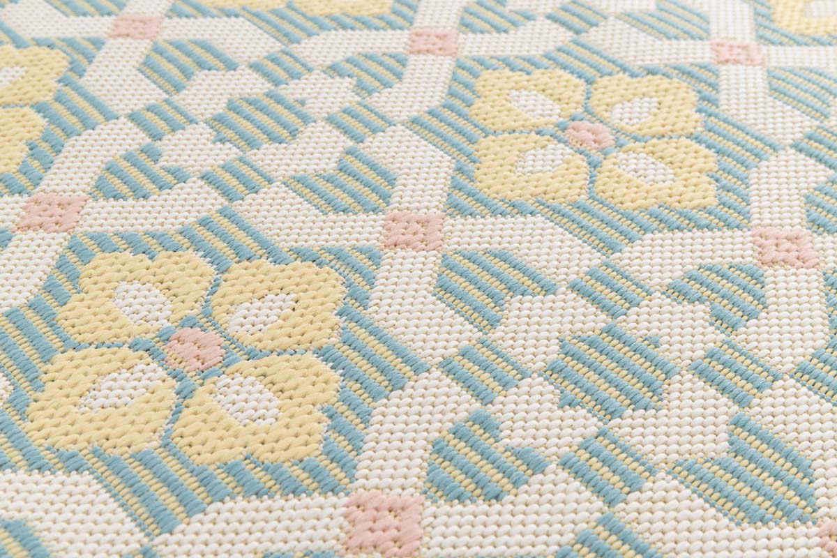 Tapis d’extérieur - Bubbly Tulip turquoise/jaune Tapis d’extérieur - Bubbly Tulip turquoise/jaune