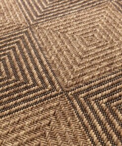 Tapis Extérieur Carreaux - Twill Parquet Marron/Noir