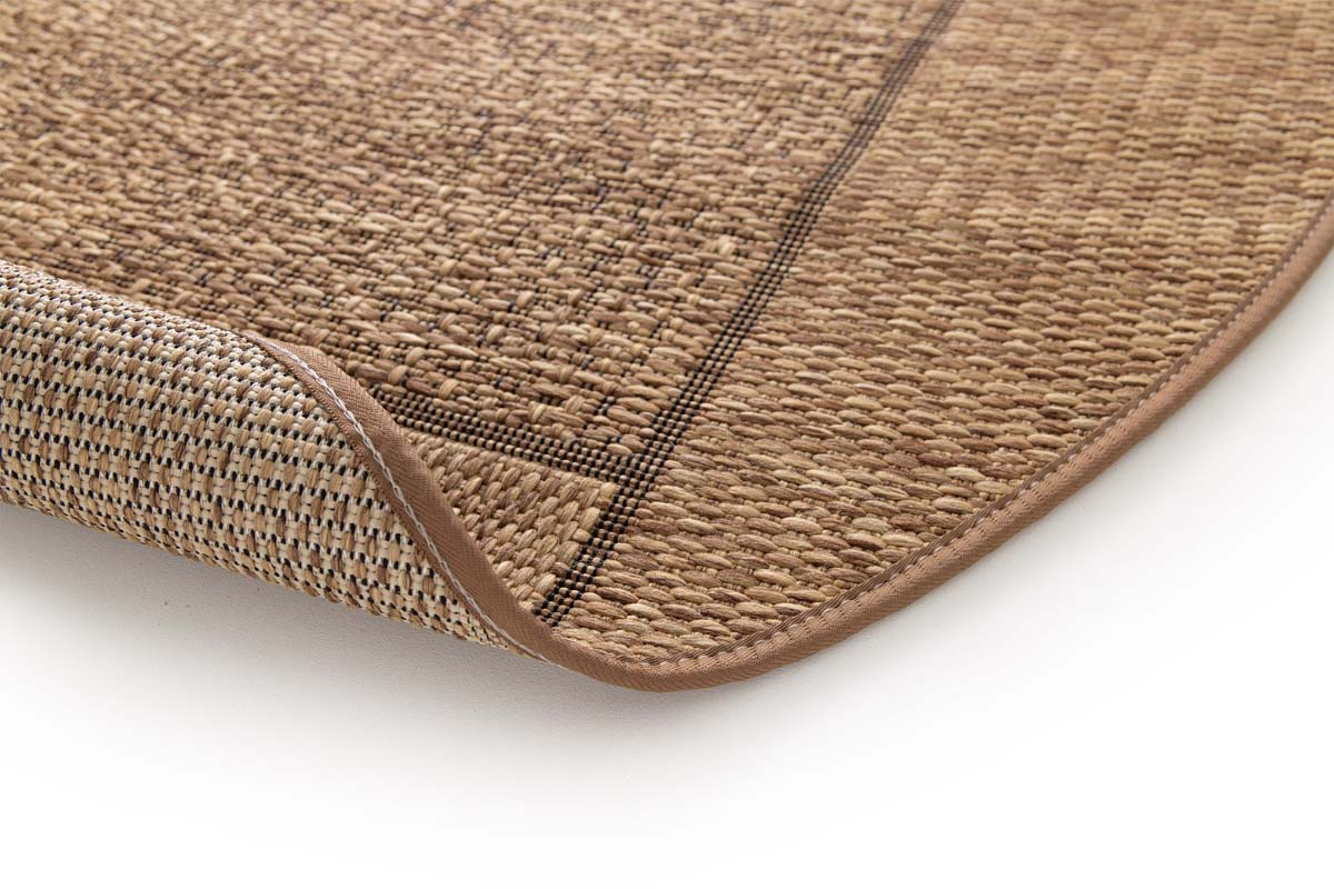 Tapis Extérieur Rond Blocs - Twill Patch Marron Tapis Extérieur Rond Blocs - Twill Patch Marron