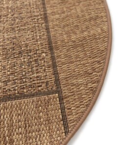Tapis Extérieur Rond Blocs - Twill Patch Marron