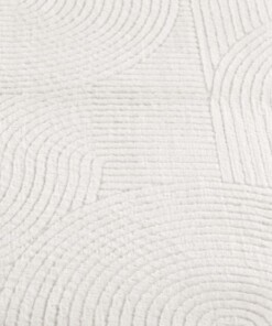 Tapis rond doux - Fuzz Waves crème - close up