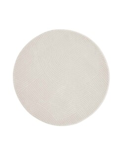 Tapis rond doux - Fuzz Waves crème - overzicht