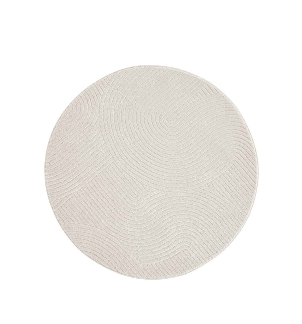 Tapis rond doux - Fuzz Waves crème - overzicht Tapis rond doux - Fuzz Waves crème - overzicht