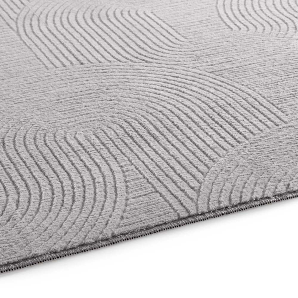 Tapis rond doux - Fuzz Waves gris - close up Tapis rond doux - Fuzz Waves gris - close up